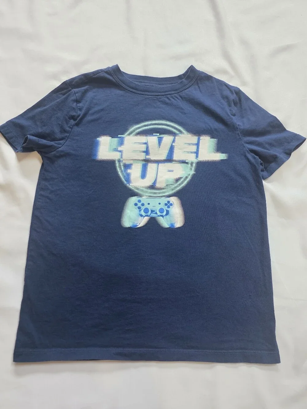 OshKosh B'gosh Boys Level Up Graphic T-Shirt Size Large Blue Gamer Short Sleeve